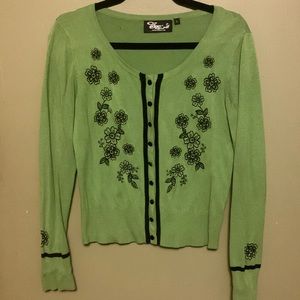Voodoo Vixen Embroidered Floral Cardigan
